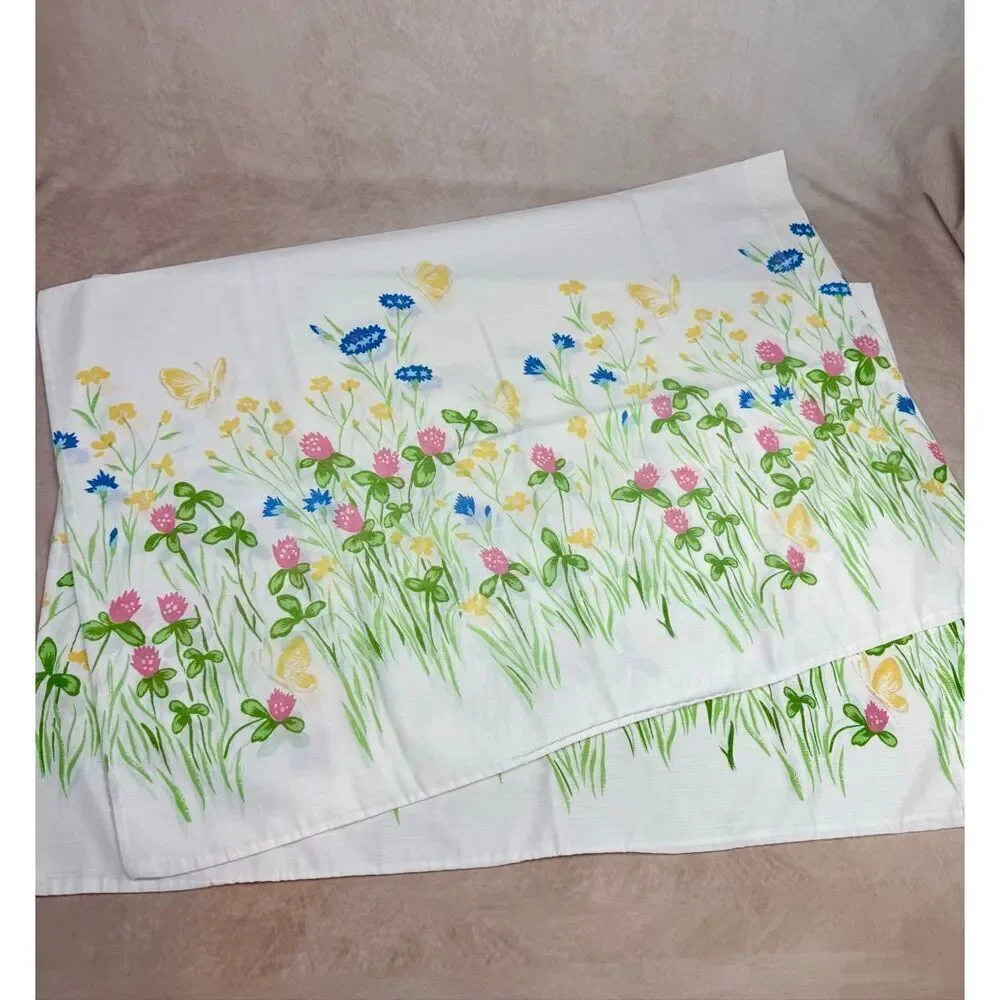 Vintage Floral Pillowcase Set Butterflies 20x30” Burlington